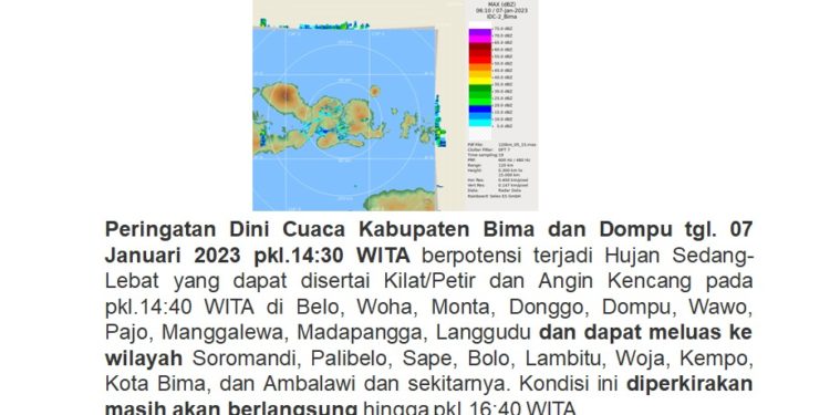 📷 Prakiraan cuaca harian. (BMKG Bima).