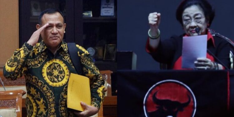 📷 Kolase : Ketua KPK Firli Bahuri (kiri) dan Ketum PDIP Megawati