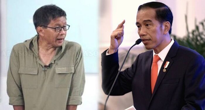 📷 Kolase: Rocky Gerung dan Presiden Jokowi. (Tribunnews).
